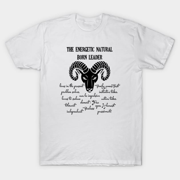 Aries Personality Traits T-Shirt by Jambo Designs